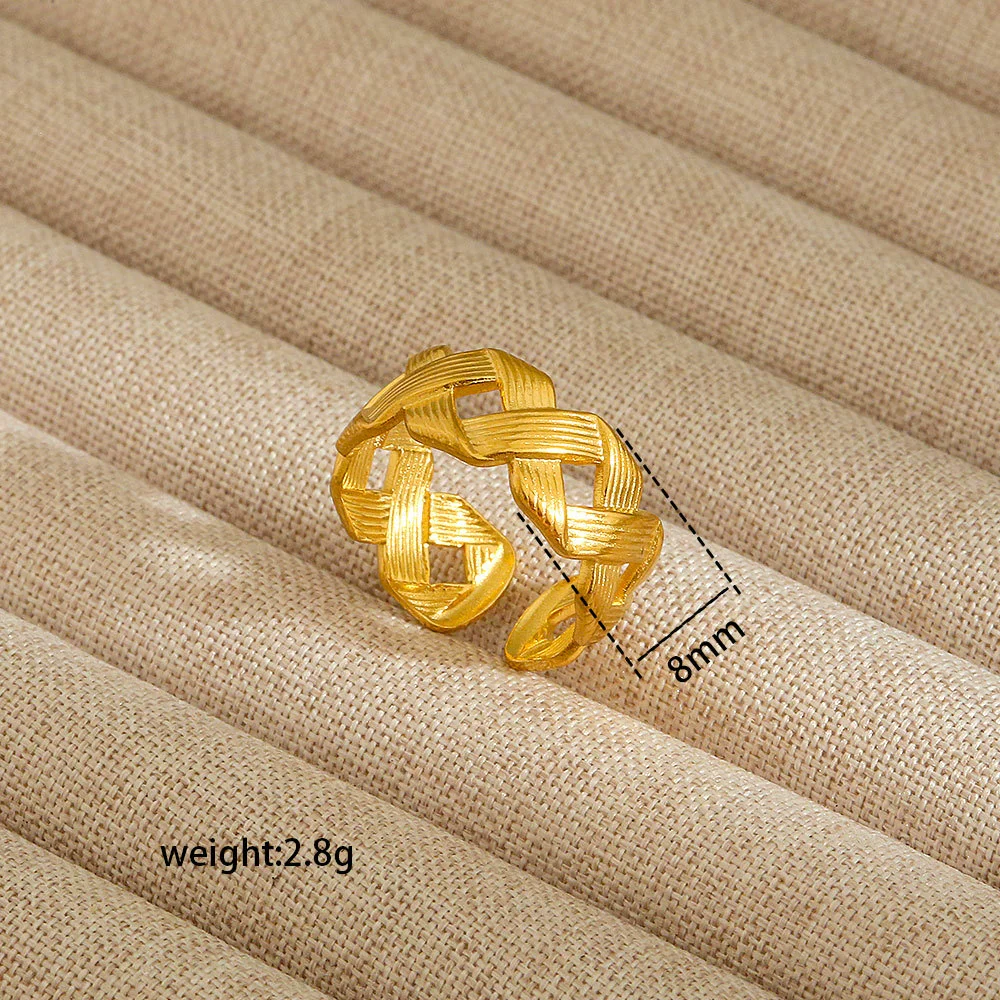 Wholesale Electroplated Heart Shape Geometric Titanium Steel Open Ring For Women And Unisex Ins Style Jewelry - Image 7