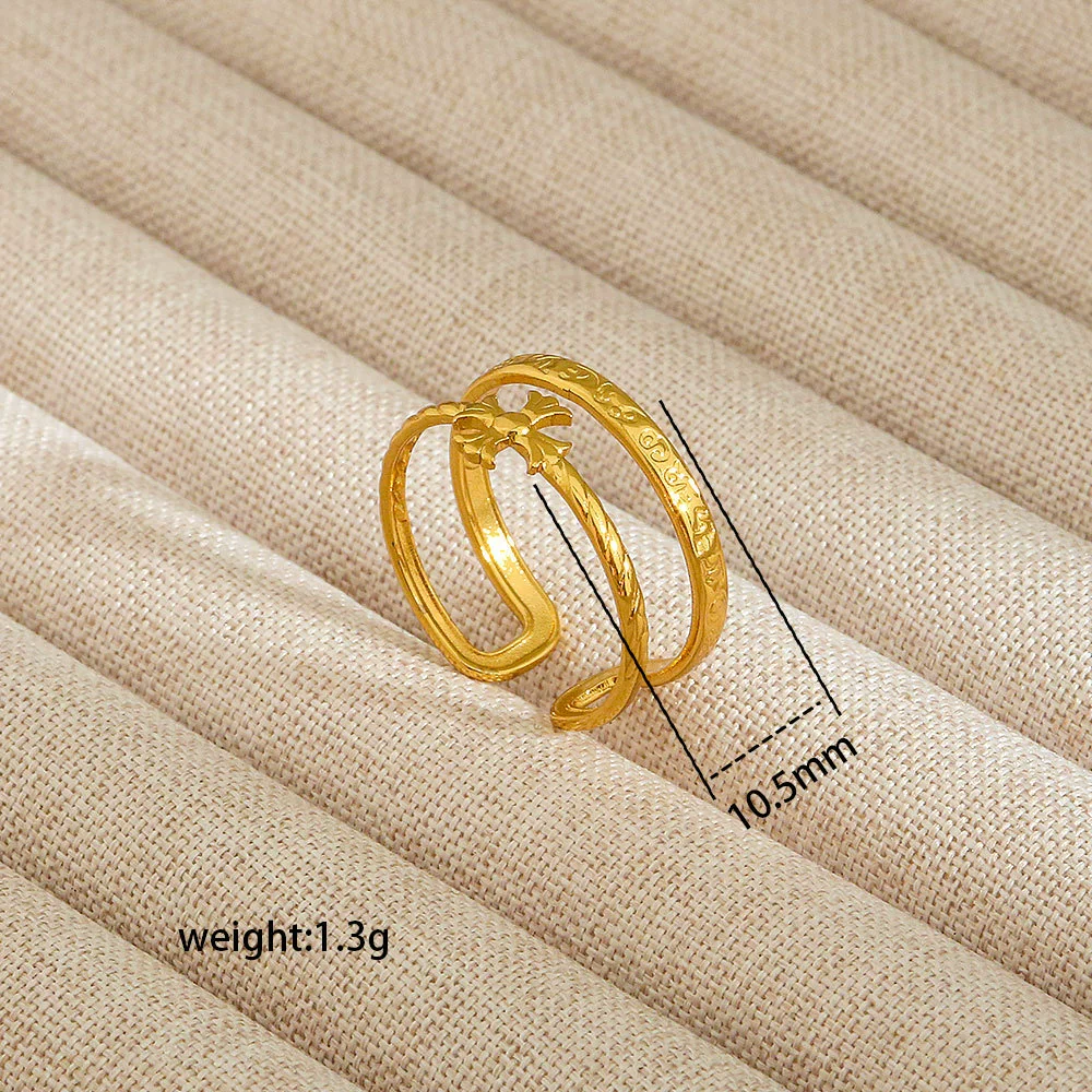 Wholesale Electroplated Heart Shape Geometric Titanium Steel Open Ring For Women And Unisex Ins Style Jewelry - Image 72