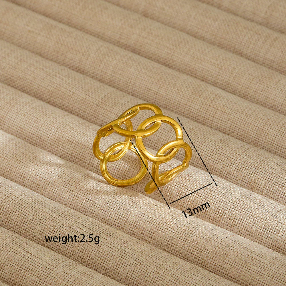 Wholesale Electroplated Heart Shape Geometric Titanium Steel Open Ring For Women And Unisex Ins Style Jewelry - Image 73