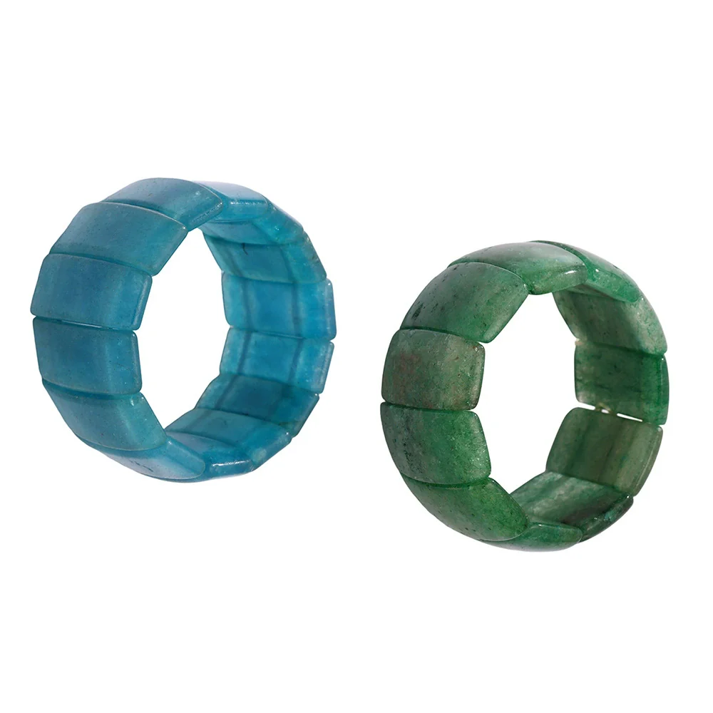 Wholesale Electroplated Stainless Steel Geometric Ferris Wheel Wide Elastic Unisex Bracelet - Image 5