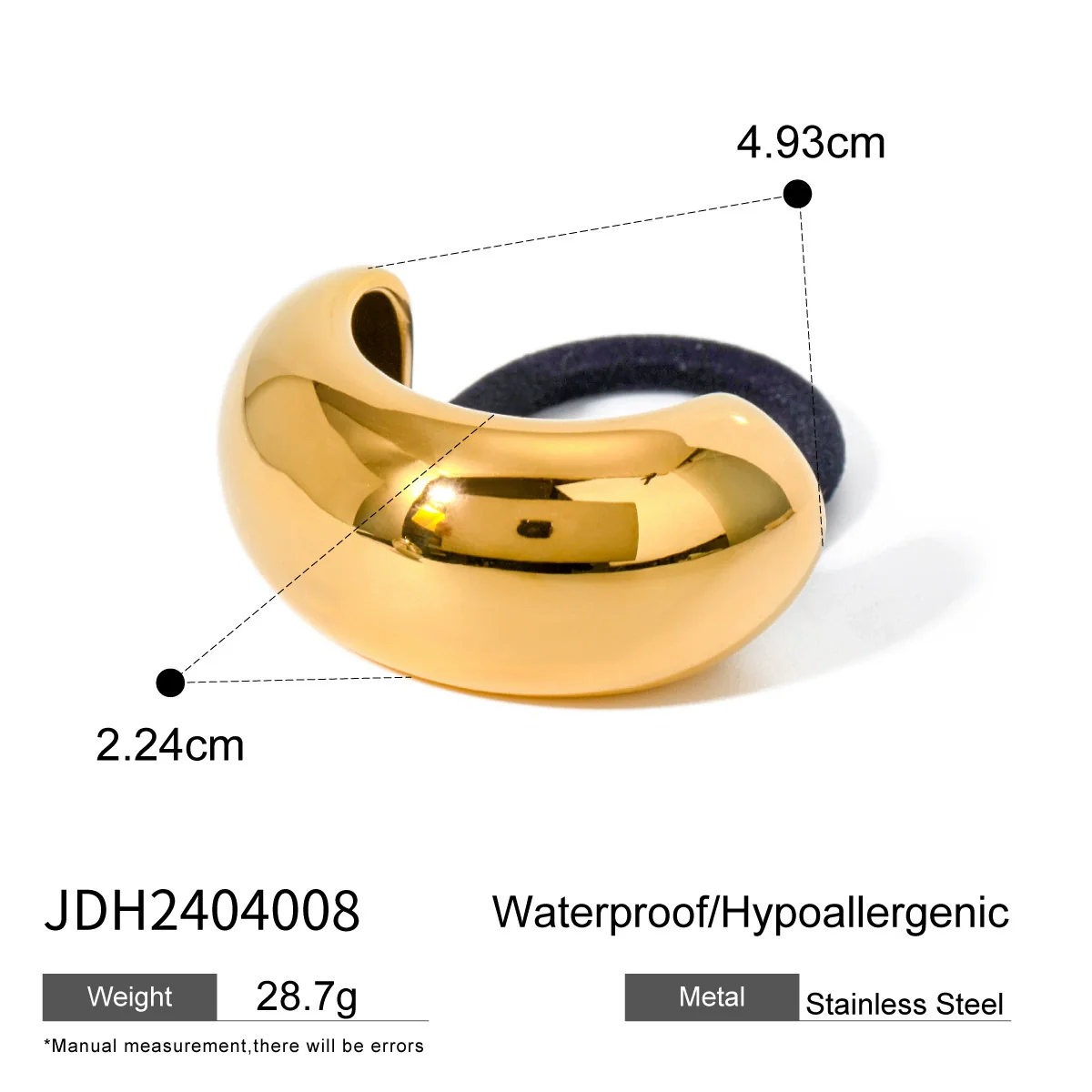 Wholesale Electroplated Stainless Steel Hair Ring Ponytail Hair Rope Women's Natural High Elasticity Accessories - Image 9