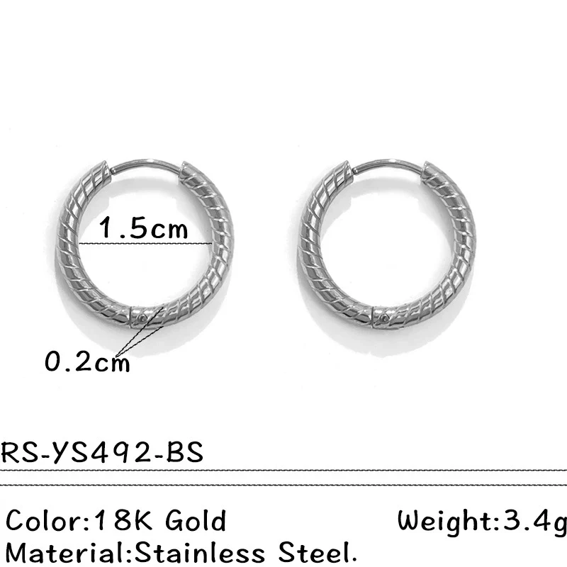 Wholesale Electroplated Titanium Steel Stainless Steel Personality Earrings - Image 11