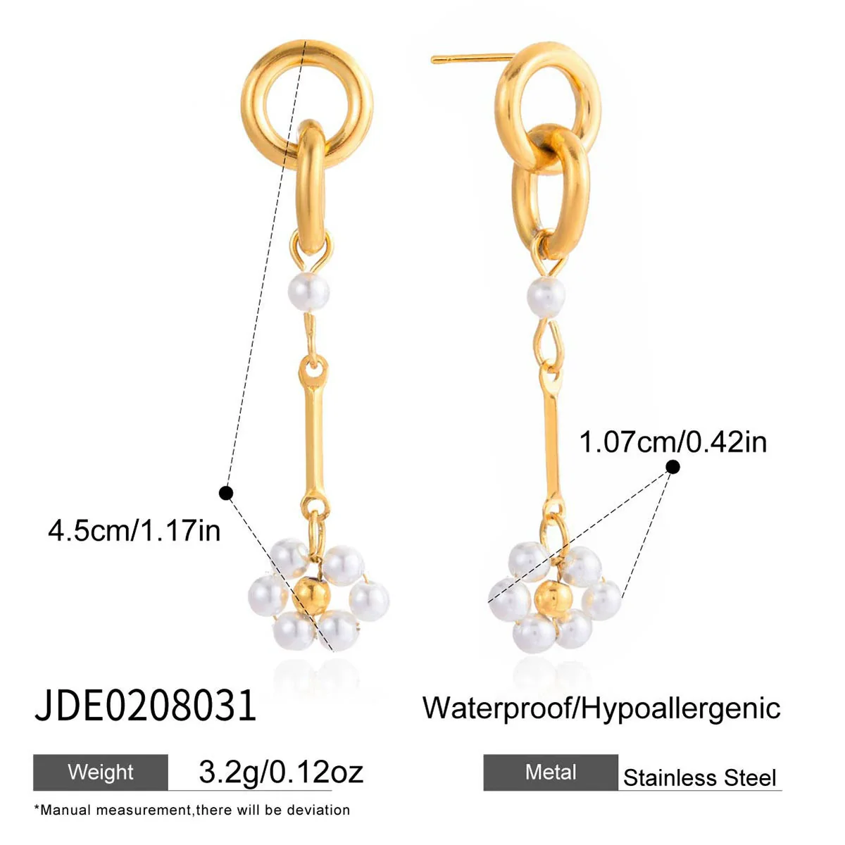 Wholesale Elegant Casual Minimalist Geometric Flower Stainless Steel Electroplated Earrings For Women - Image 6