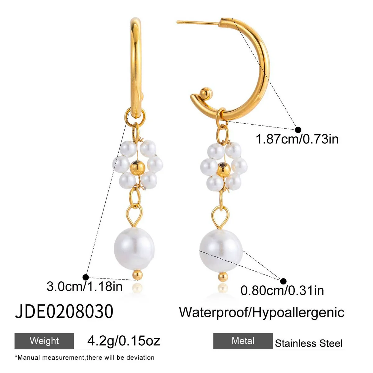 Wholesale Elegant Casual Minimalist Geometric Flower Stainless Steel Electroplated Earrings For Women - Image 7