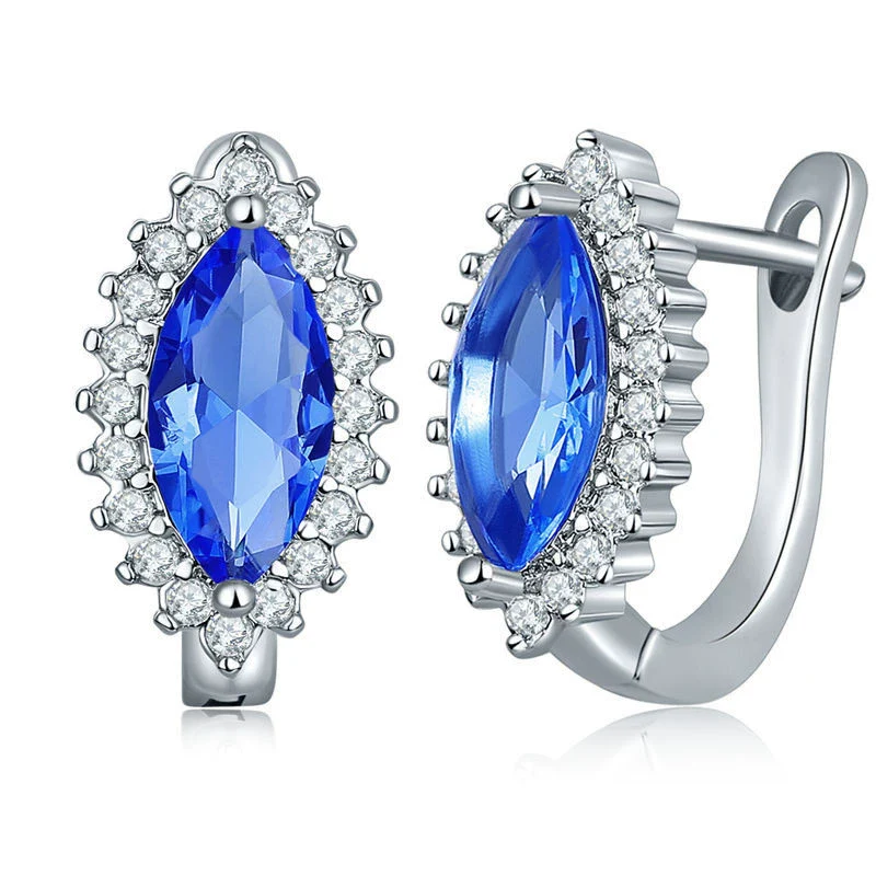Wholesale Elegant Heart Shaped Inlaid Zircon On Environmental Protection Copper Women's Earrings - Image 7