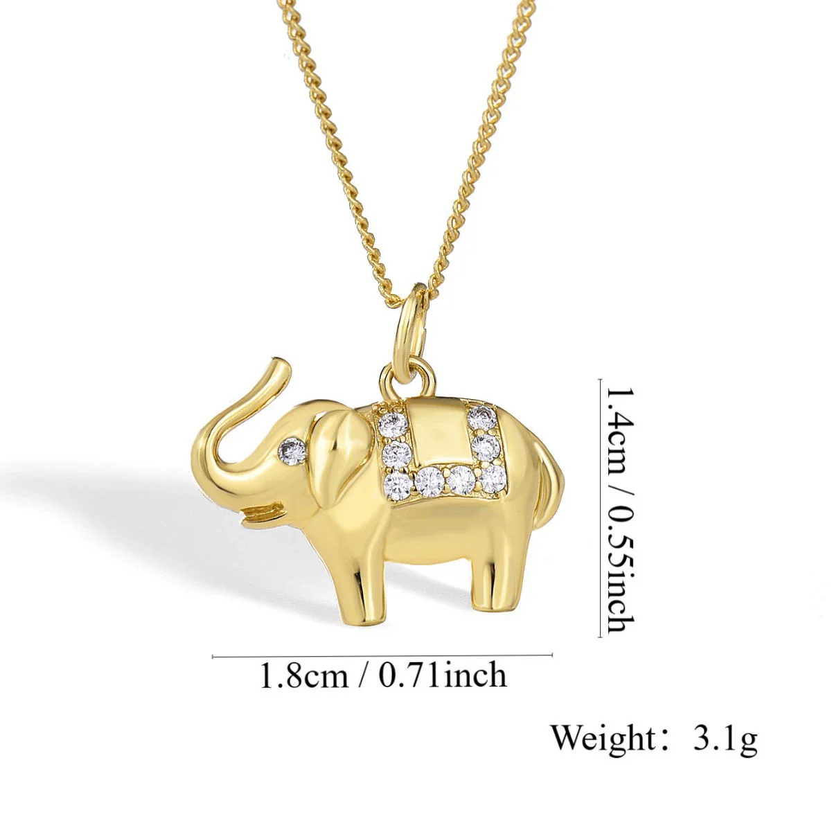 Wholesale Elephant Pendant Collarbone Necklace Female Copper Animals Style - Image 4