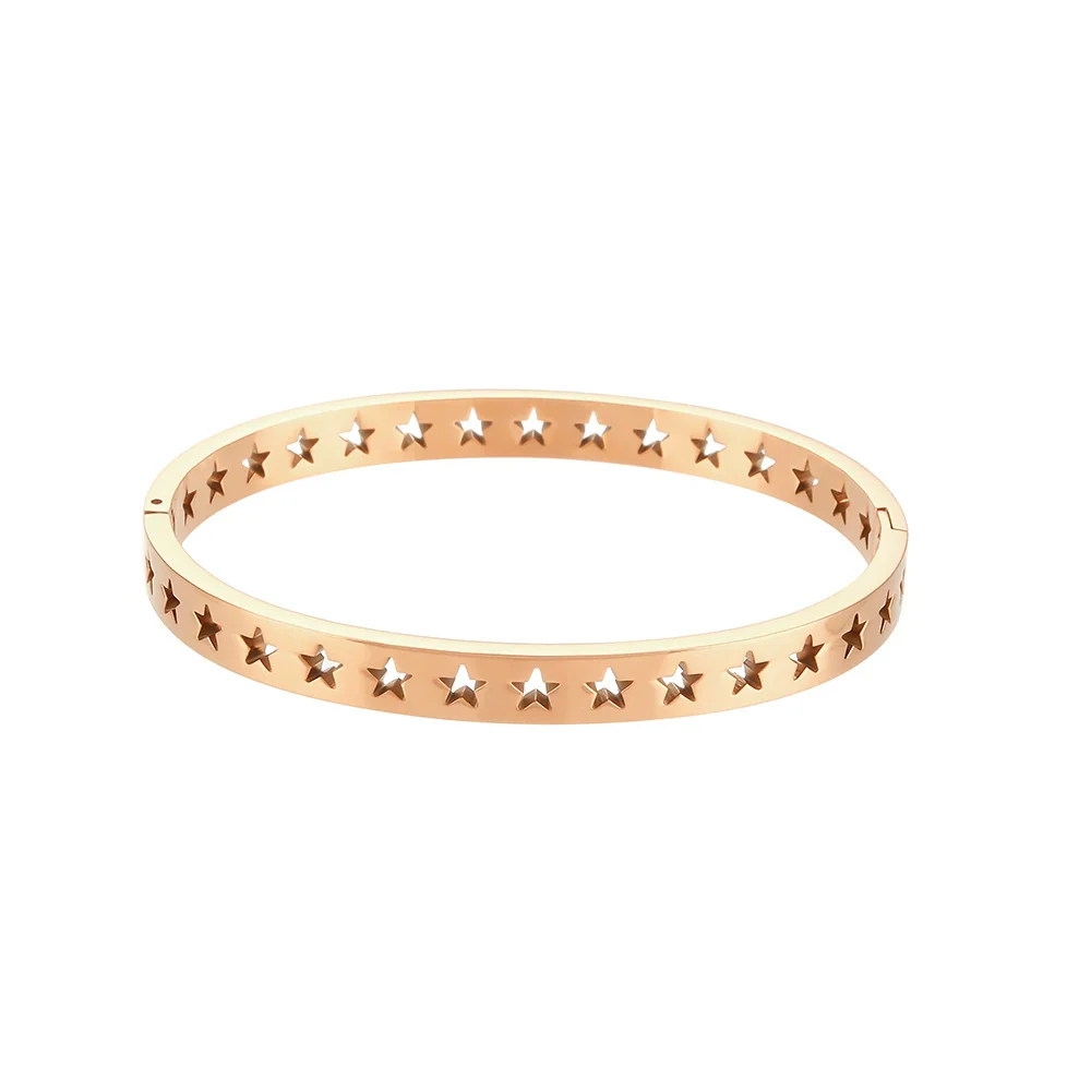 Wholesale Fashion 18K Gold Plated Stainless Steel Cut Out Starry Sky Bracelet Jewelry - Image 4