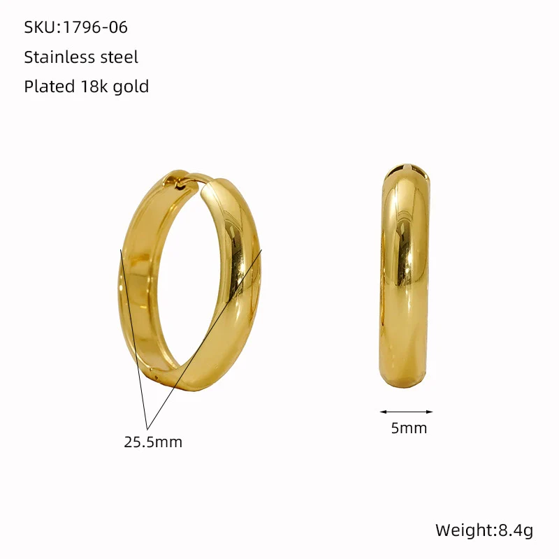 Wholesale Fashion Allmatch Geometric 316L Stainless Steel Electroplated Earrings For Women - Image 11