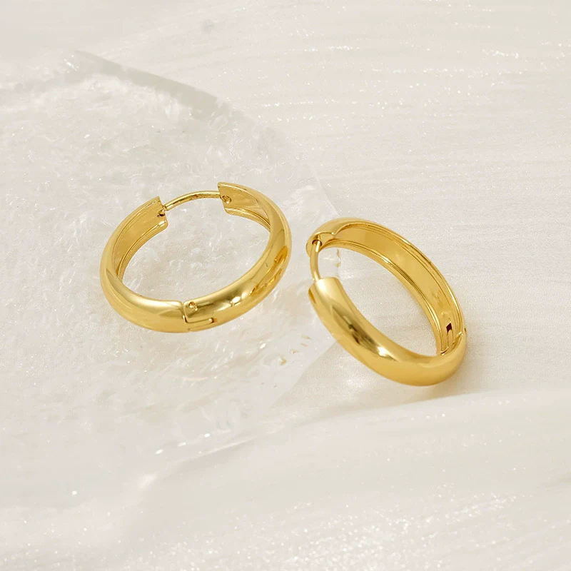 Wholesale Fashion Allmatch Geometric 316L Stainless Steel Electroplated Earrings For Women - Image 2