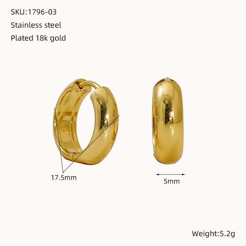 Wholesale Fashion Allmatch Geometric 316L Stainless Steel Electroplated Earrings For Women - Image 8