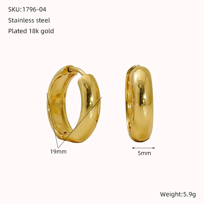 Wholesale Fashion Allmatch Geometric 316L Stainless Steel Electroplated Earrings For Women - Image 9