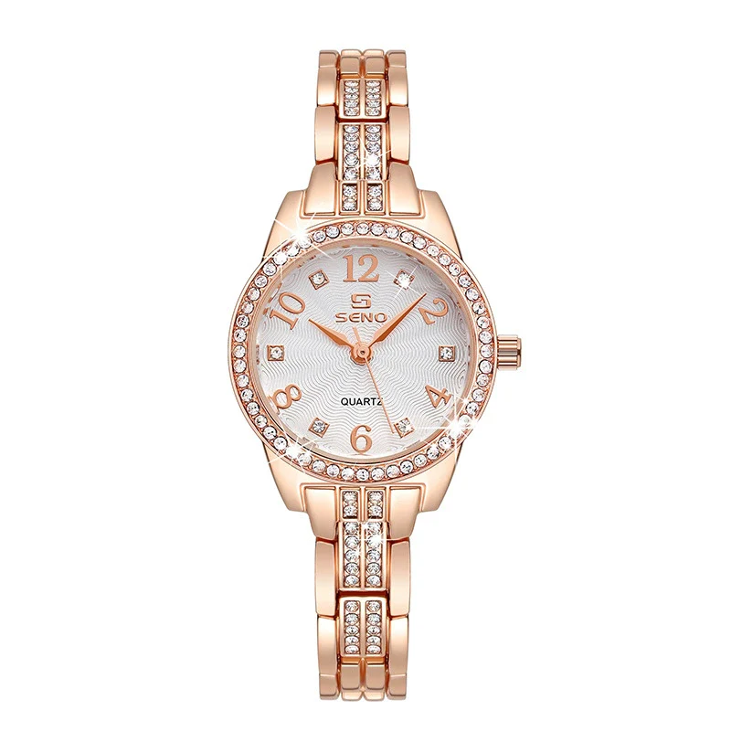 Wholesale Fashion Alloy Waterproof Quartz Watch With Jewelry Buckle For Women Round Dial - Image 4