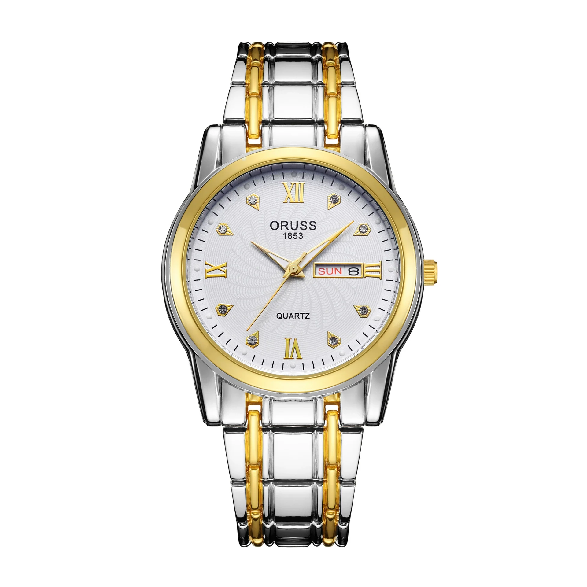 Wholesale Fashion Couple's Automatic Movement Watch Zinc Alloy Case Alloy Strap Round Dial Onion Crown Mineral Strengthened Glass Mirror Waterproof - Image 5