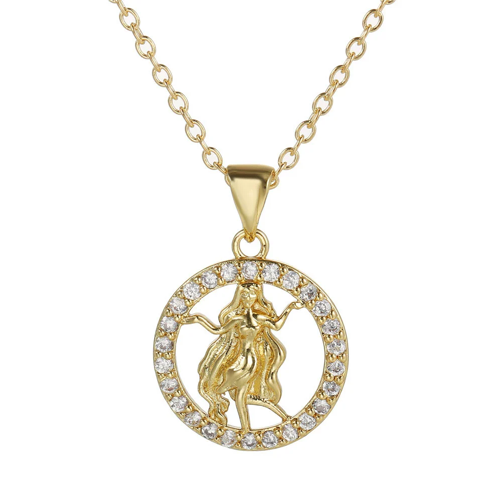 Wholesale Fashion Creative Copper Alloy Inlaid Zircon Constellation Geometric Pendant Ochain Necklace For Women - Image 11