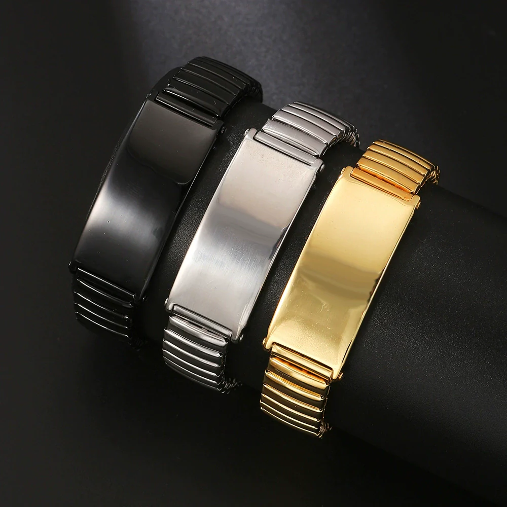 Wholesale Fashion Elastic Titanium Steel Bracelet With Geometric Style And Electroplating Design Unisex - Image 2