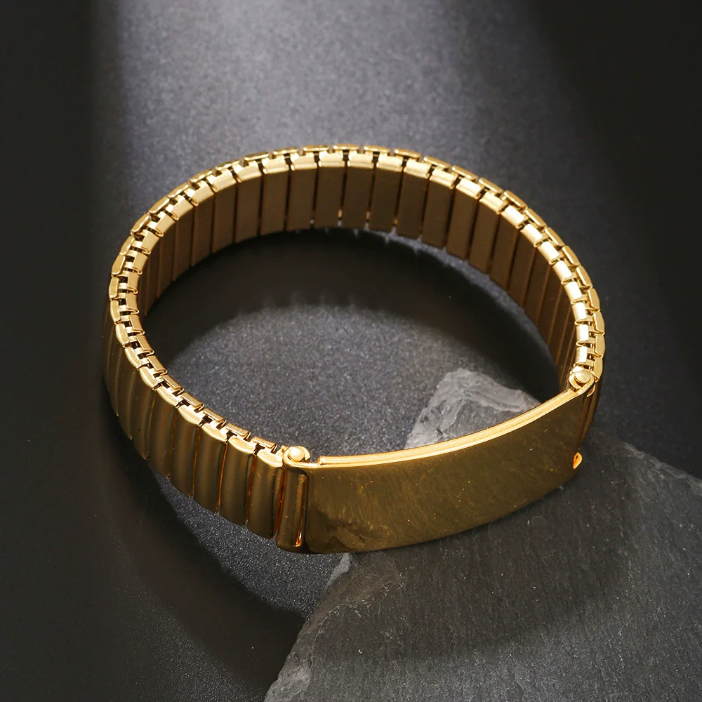 Wholesale Fashion Elastic Titanium Steel Bracelet With Geometric Style And Electroplating Design Unisex - Image 3