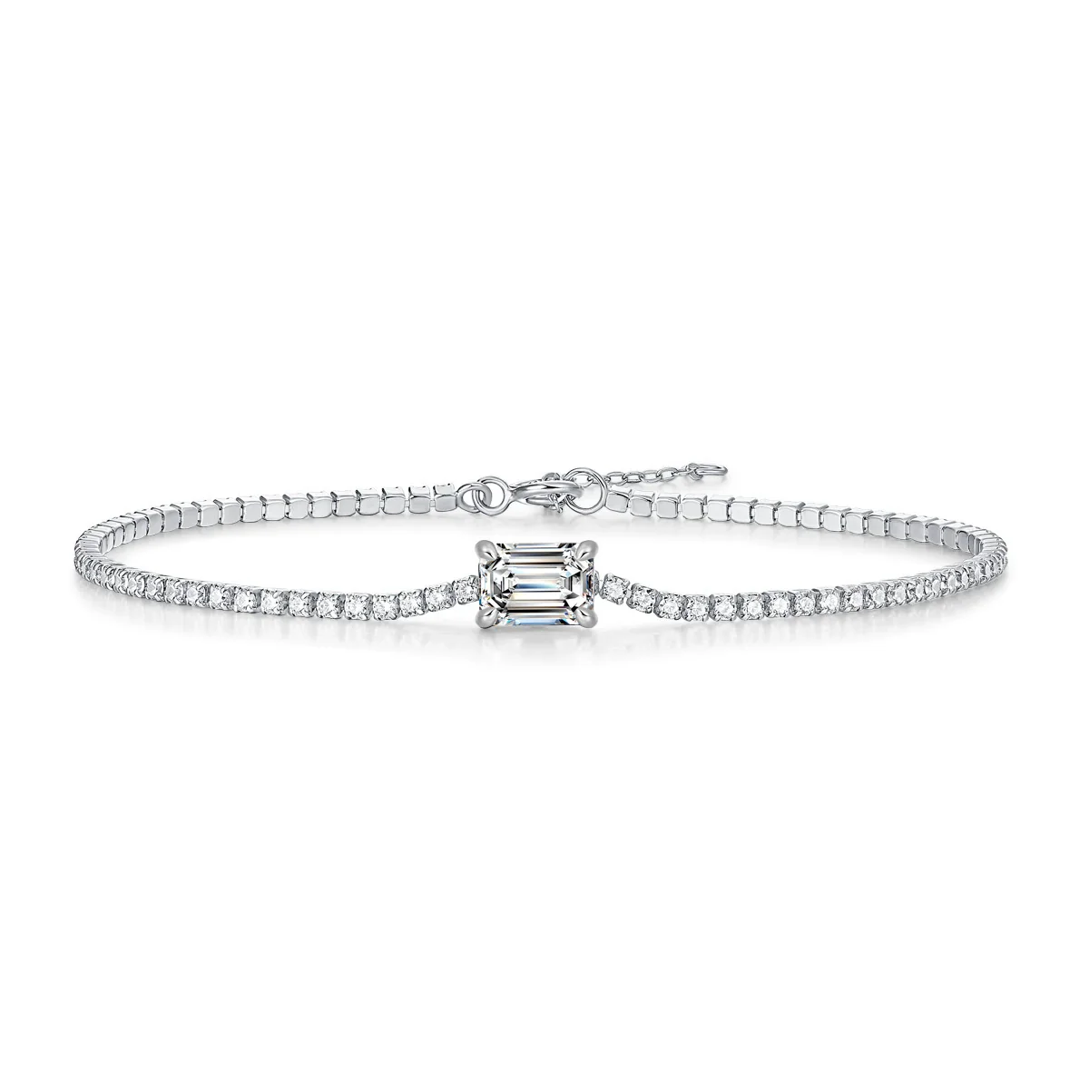 Wholesale Fashion Elegant S925 Silver Moissanite Geometric Aurora Inlay Bracelet For Women - Image 3
