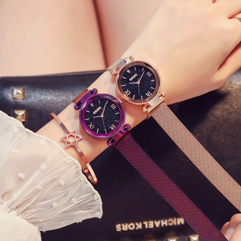 Wholesale Fashion Female Student Round Dial Alloy Case Stainless Steel Strap Star Pattern Watch - Image 5