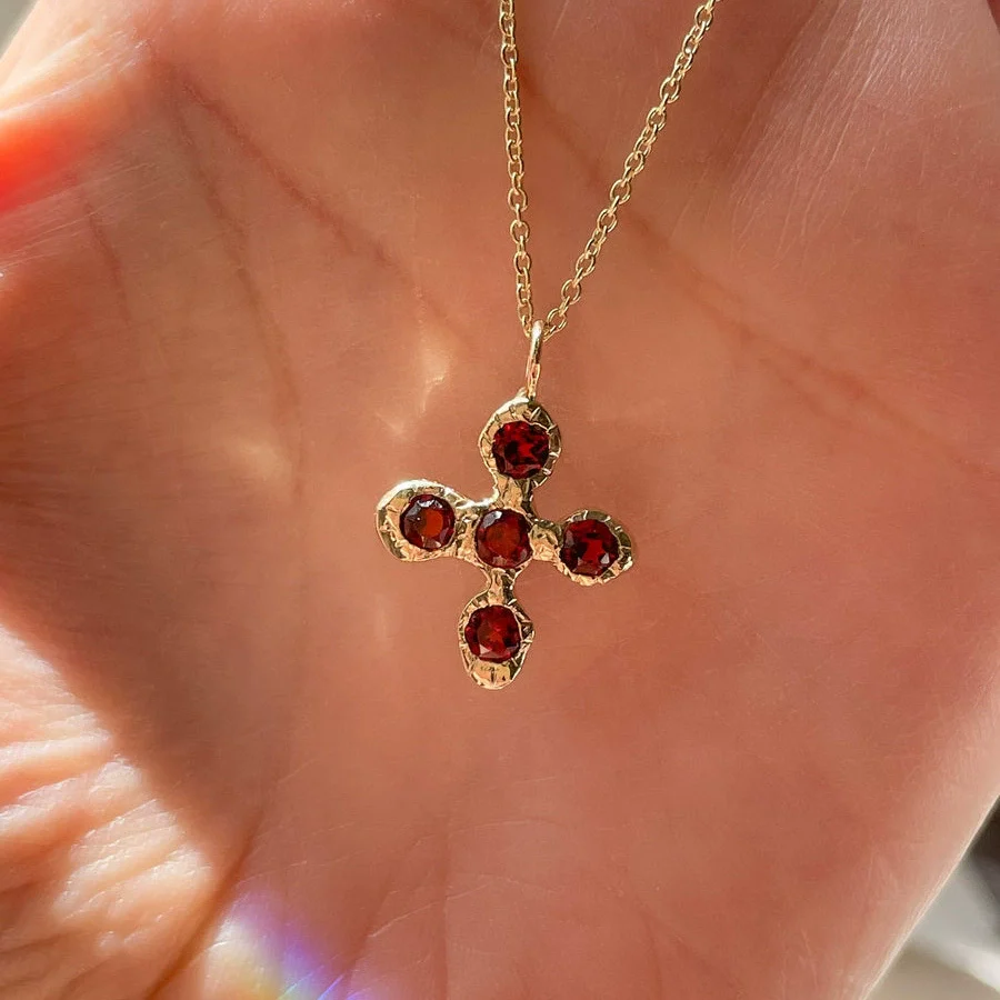 Wholesale Fashion Geometric Cross Necklace And Flower Bracelet Copper Electroplated Inlaid Zircon - Image 8