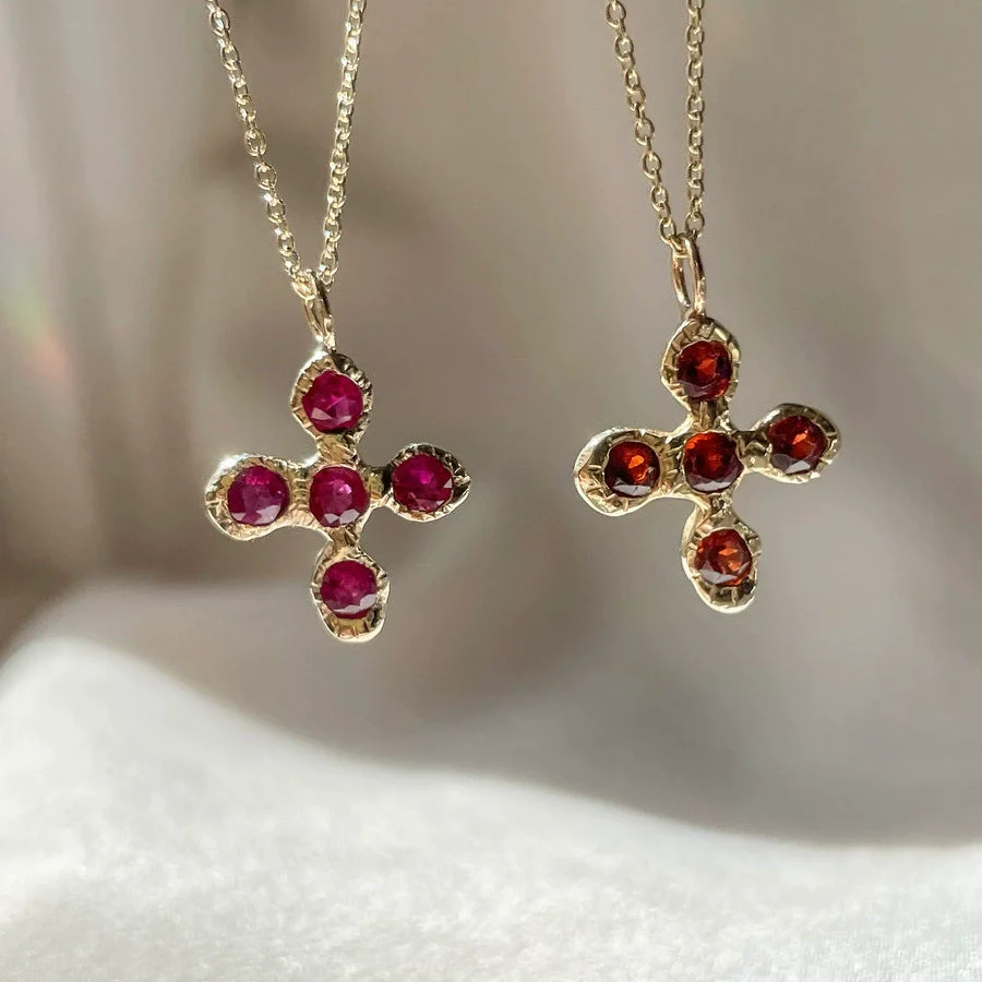 Wholesale Fashion Geometric Cross Necklace And Flower Bracelet Copper Electroplated Inlaid Zircon - Image 9
