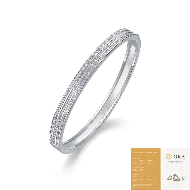 Wholesale Fashion Geometric S925 Silver Moissanite Star Amusement Bracelet Set With Diamonds - Image 4