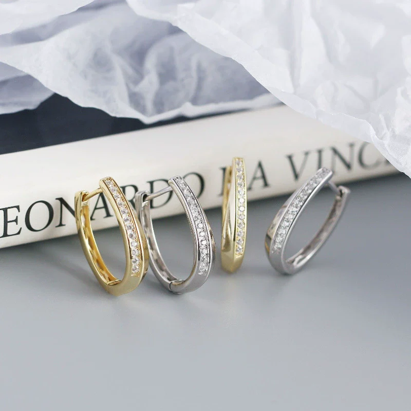 Wholesale Fashion Geometric S925 Sterling Silver Electroplated Wind Earrings For Women - Image 3