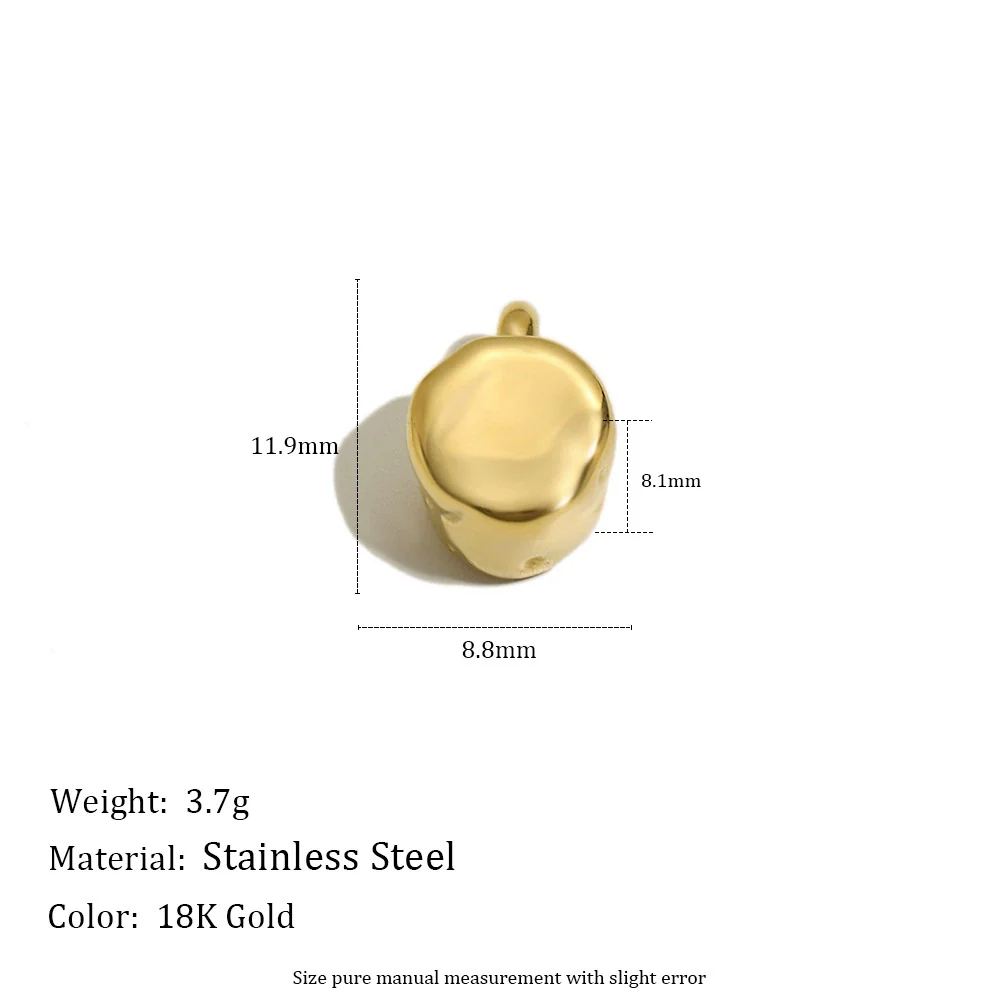 Wholesale Fashion Geometric Solid Barrel Bead Jewelry Accessories Stainless Steel 18K Gold Plated Round Zirconium Pendant For Women - Image 2