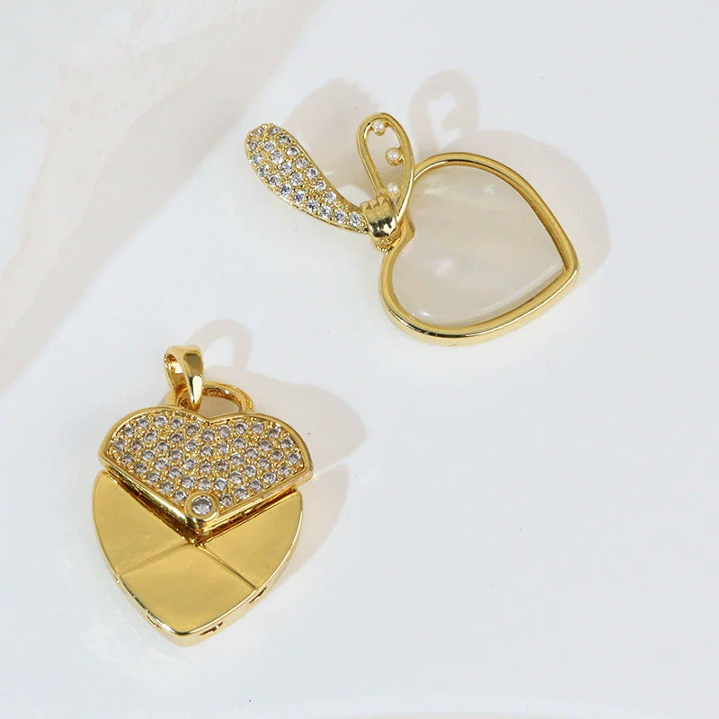 Wholesale Fashion Heart Shape Copper Jewelry Pendant With Electroplating For Women - Image 4