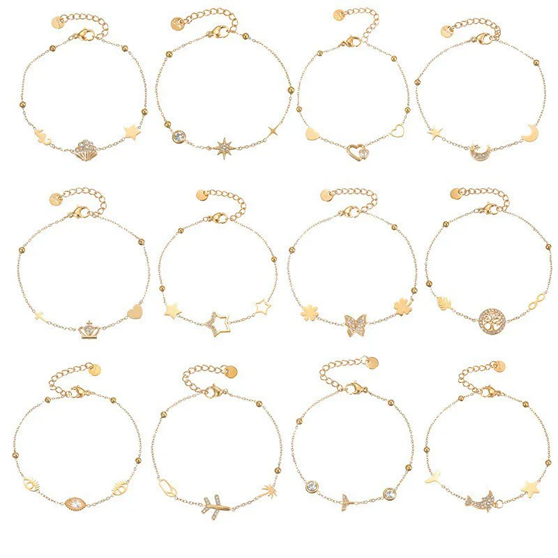 Wholesale Fashion Heart Shape Stainless Steel Electroplated Women's Love Bracelet