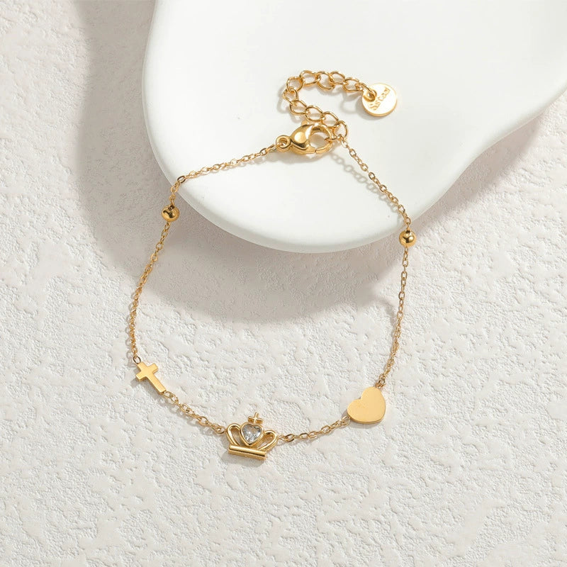 Wholesale Fashion Heart Shape Stainless Steel Electroplated Women's Love Bracelet - Image 10