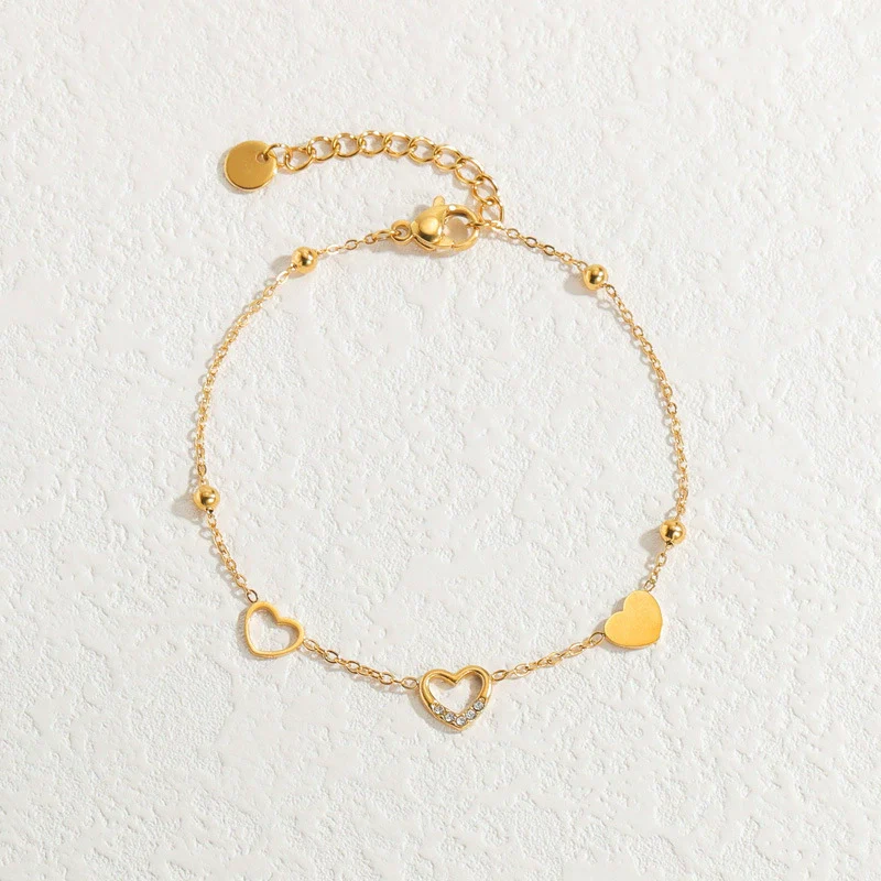 Wholesale Fashion Heart Shape Stainless Steel Electroplated Women's Love Bracelet - Image 12