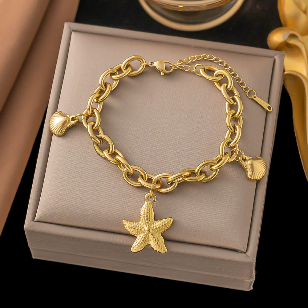 Wholesale Fashion Light Luxury Electroplated Stainless Steel Geometric And Heart Shape Bracelet For Women - Image 36