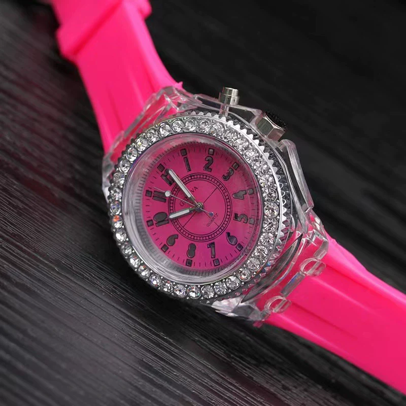 Wholesale Fashion Luminous Quartz Sports Watch Plastic Case Silicone Strap Stainless Steel Buckle Round Dial - Image 10