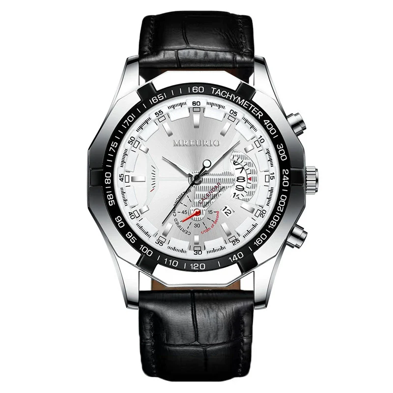 Wholesale Fashion Men's Nonmechanical Watch With Round Dial Alloy Case Imitation Leather Strap And Stainless Steel Buckle - Image 2