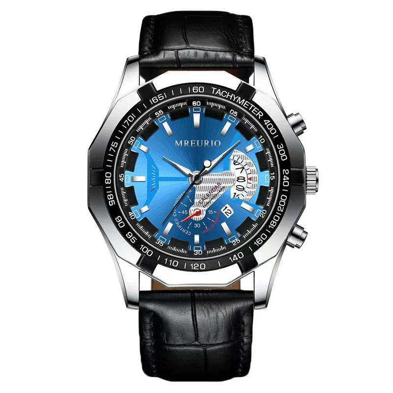 Wholesale Fashion Men's Nonmechanical Watch With Round Dial Alloy Case Imitation Leather Strap And Stainless Steel Buckle - Image 9