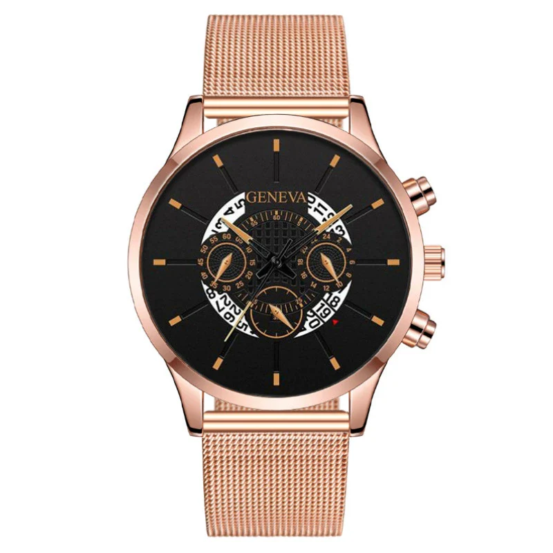 Wholesale Fashion Men's Quartz Watch With Alloy And Stainless Steel Material Round Dial Milan Belt Mesh Belt Pin Buckle - Image 3