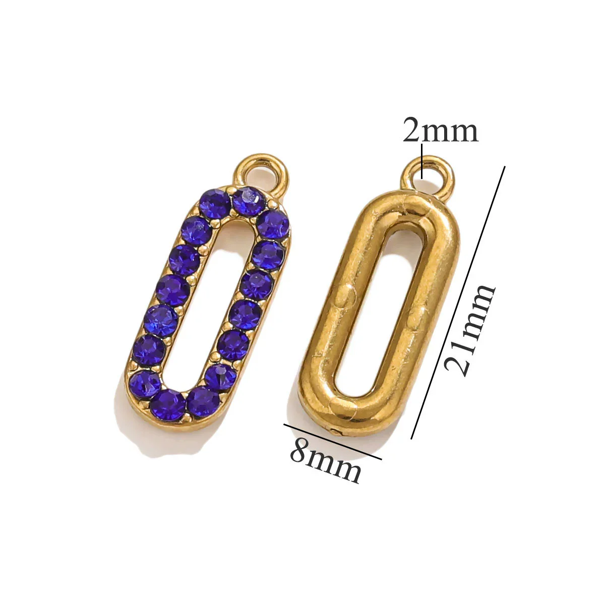 Wholesale Fashion Oval Set Crystal Spin Pin Pendant Diy Accessories Stainless Steel Geometric Totem Electroplated - Image 8