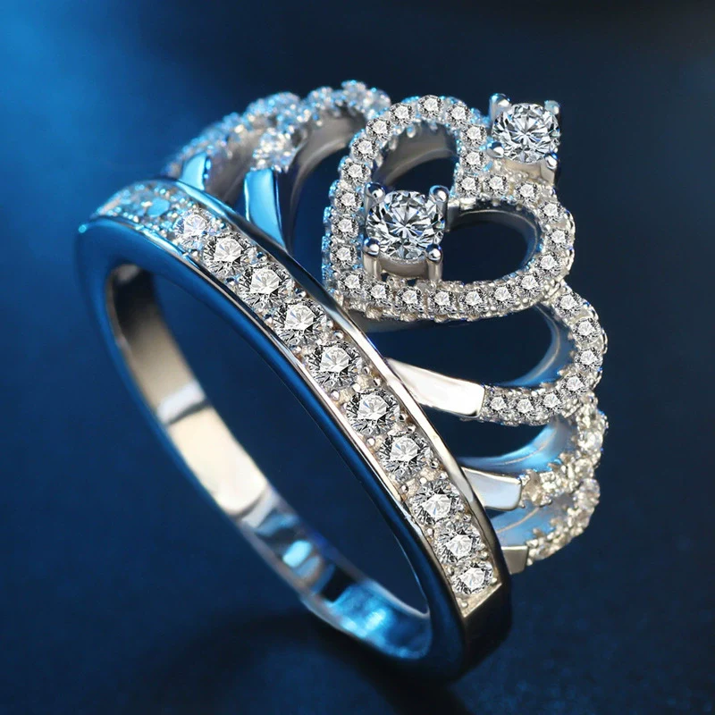 Wholesale Fashion Rings Alloy Zircon Retro Crown Style Unisex Jewelry - Image 4