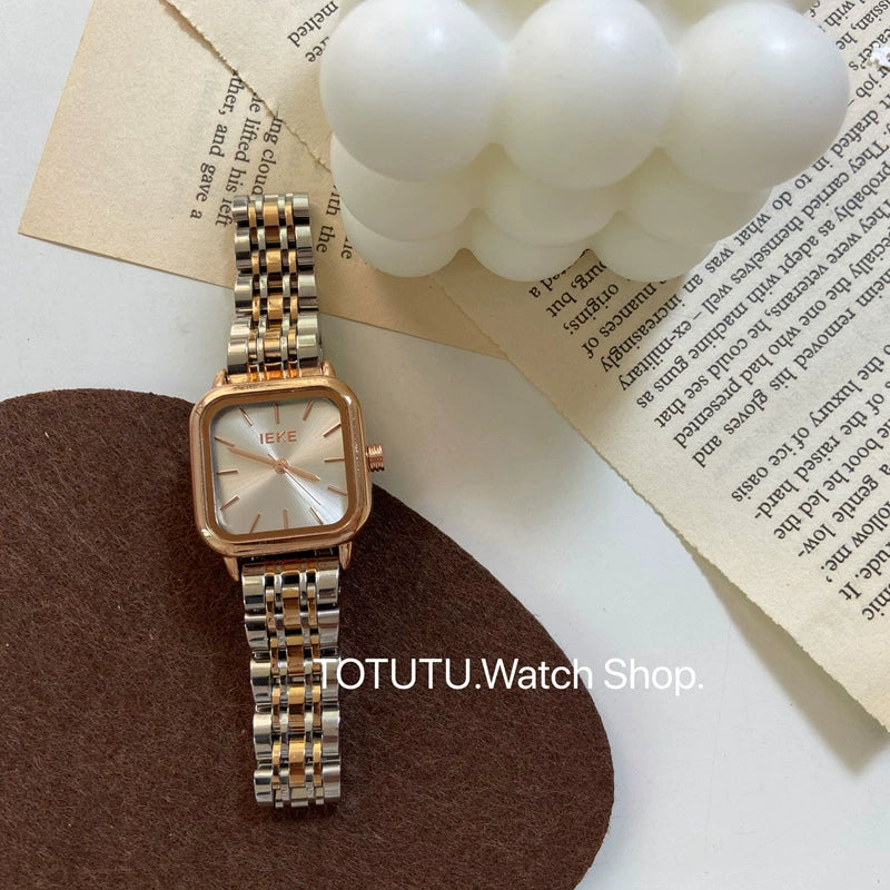 Wholesale Fashion Simple Square Dial Stainless Steel Band Watch For Women - Image 3