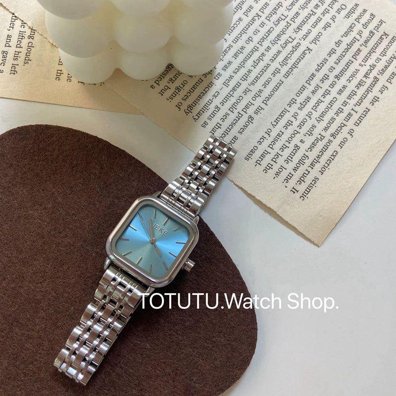 Wholesale Fashion Simple Square Dial Stainless Steel Band Watch For Women - Image 6
