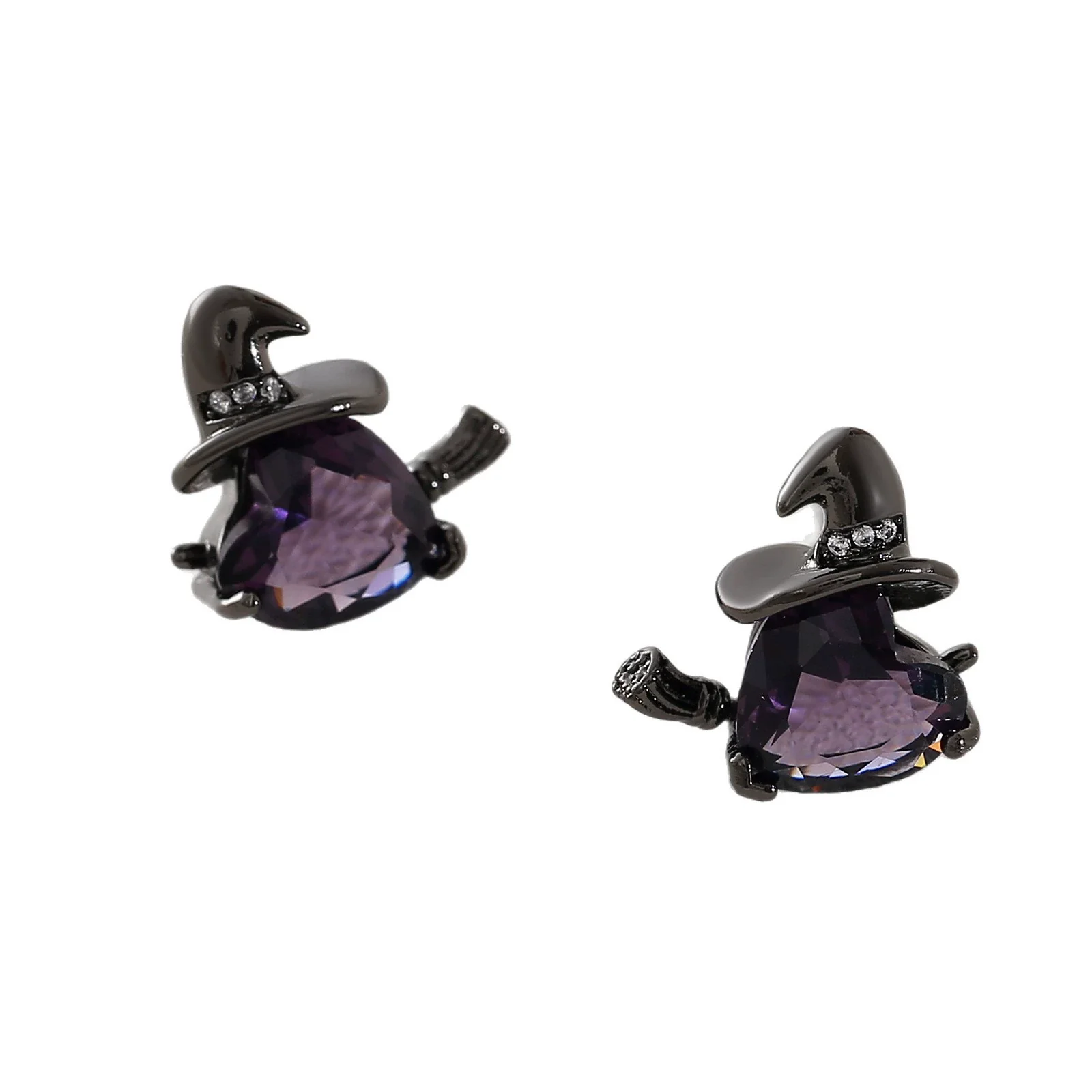 Wholesale Fashion Trendy Halloween Broom Hat Earrings Ear Clips Copper Electroplated Unisex Accessories - Image 5