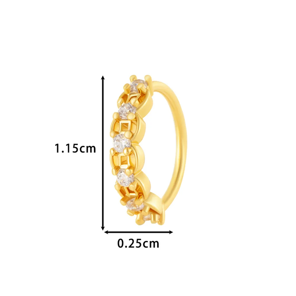 Wholesale Fashion Women's Copper Flower Nose Ring With Electroplating And Zircon Featuring Butterfly And Cross Designs - Image 7