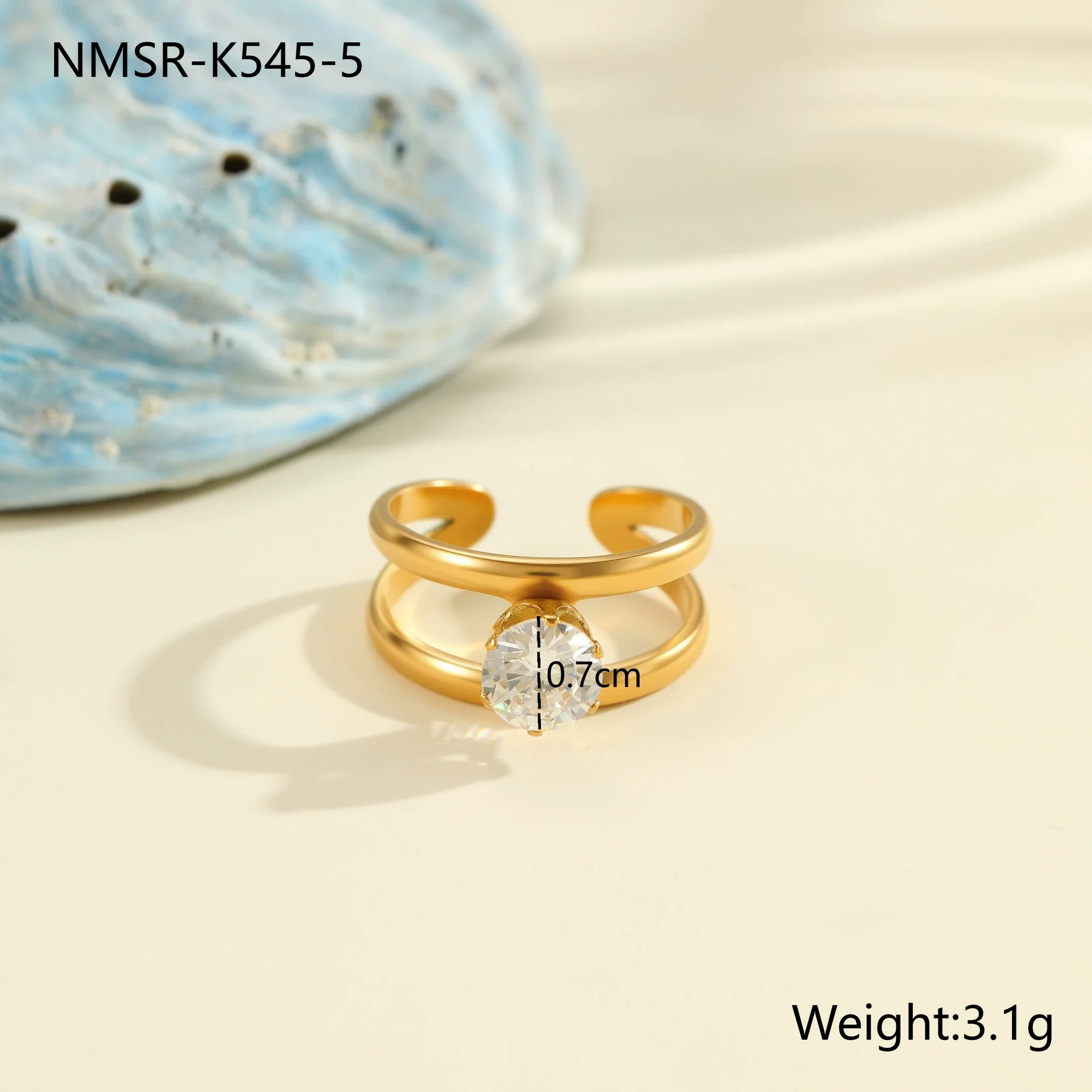 Wholesale Fashionable And Exquisite 18K Gold Plated Stainless Steel Geometric Ring With Inlaid Zircon For Women - Image 21