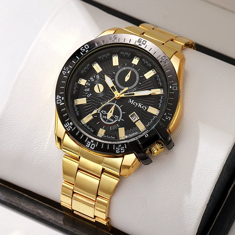 Wholesale Fashionable Business Style Men's Watches With Alloy Strap And Case Sapphire Crystal Glass Mirror Round Dial