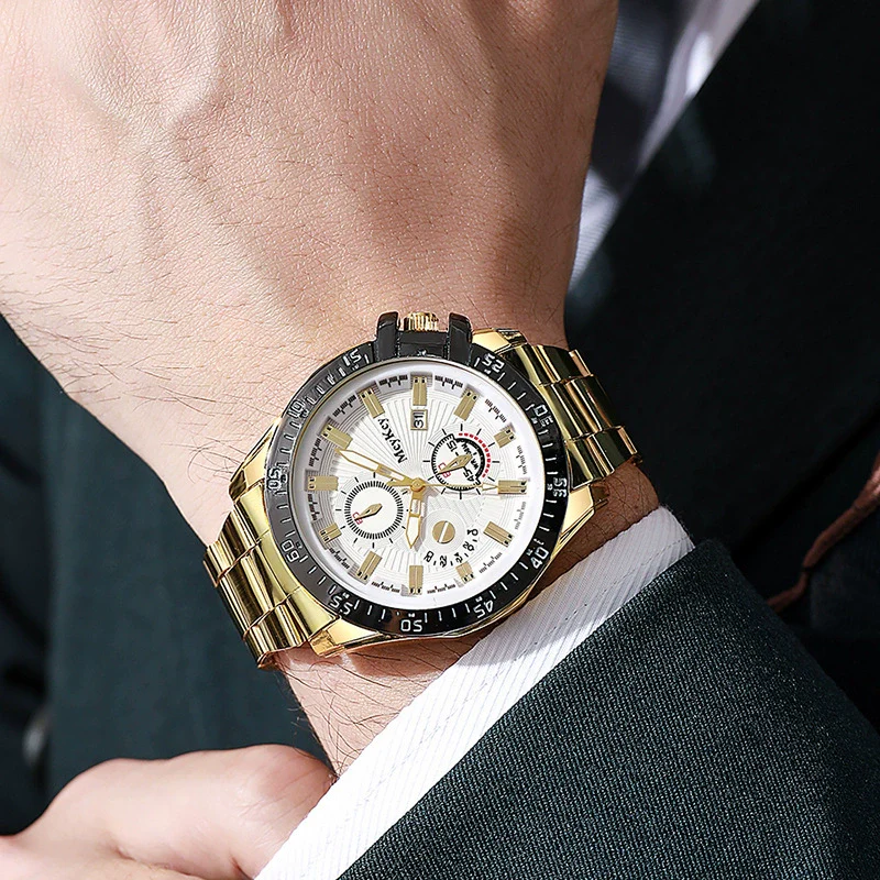 Wholesale Fashionable Business Style Men's Watches With Alloy Strap And Case Sapphire Crystal Glass Mirror Round Dial - Image 2