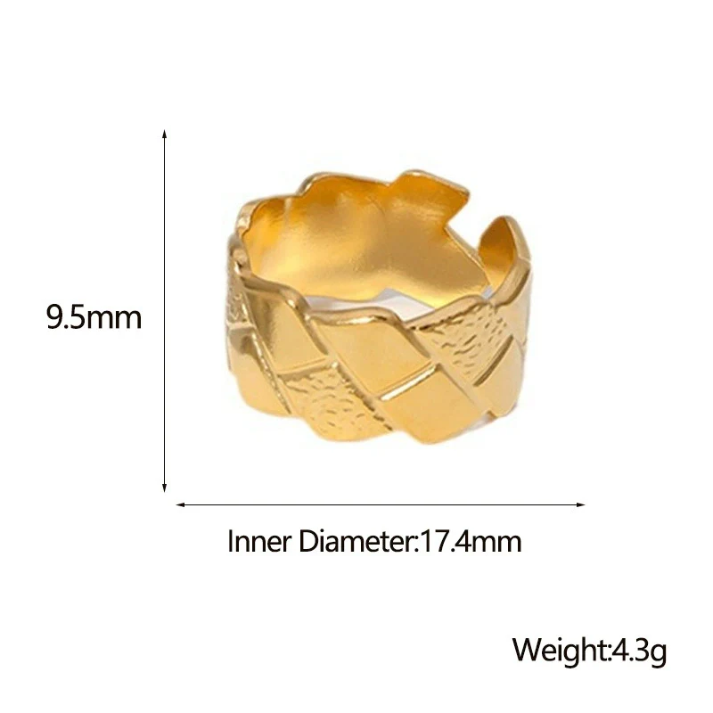 Wholesale Fashionable Unisex Geometric Stainless Steel Electroplated Open Rings - Image 5