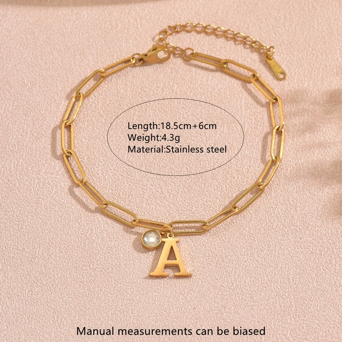 Wholesale Fashionable Women's Stainless Steel Electroplated Letter And Number Zircon Bracelet - Image 4