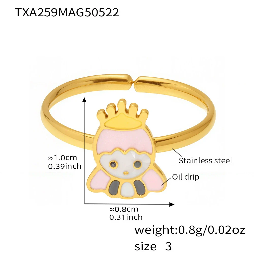 Wholesale Ferris Wheel Cartoon Girl Princess Design Stainless Steel And Titanium Steel Electroplated Jewelry Set For Children And Unisex - Image 7
