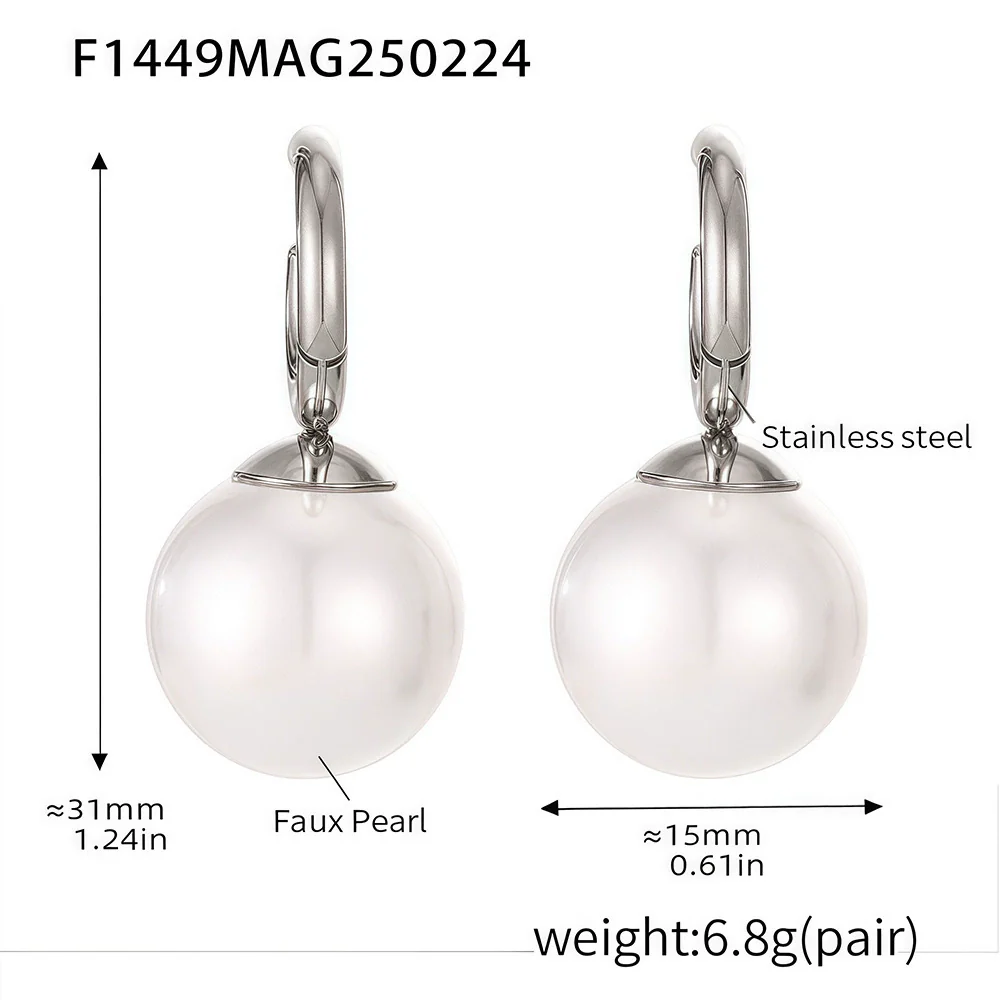 Wholesale Ferris Wheel Double Shell Bead Stainless Steel Electroplated Jewelry Set For Women Necklace Earrings Ring - Image 7