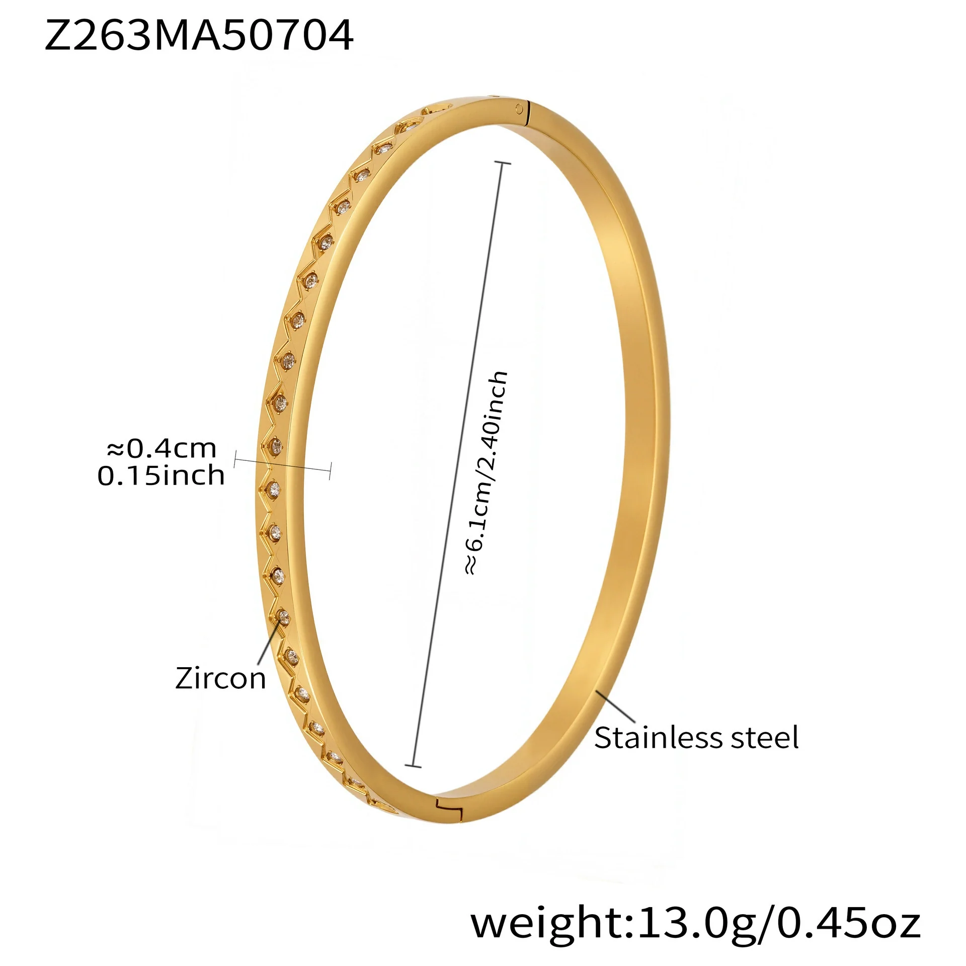 Wholesale Ferris Wheel Geometric Diamond Pattern Stainless Steel Zircon Electroplated Bracelet - Image 13